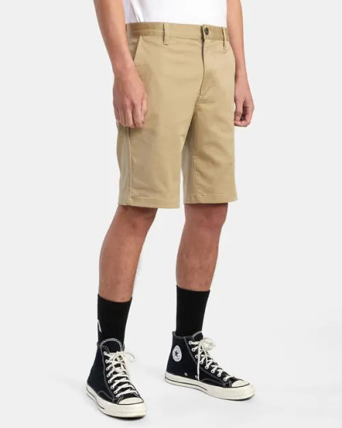 Rvca Weekend Stretch Chino Shorts 20034 Khaki Men Shorts and Hybrids