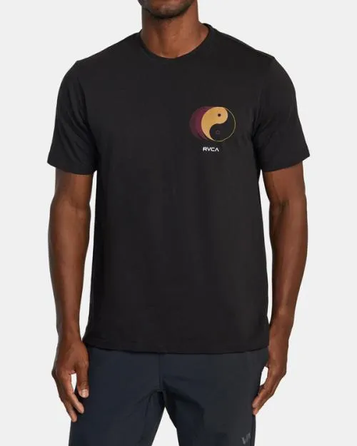 Rvca Yin Yang Pin TShirt Black SportMen Short Sleeves