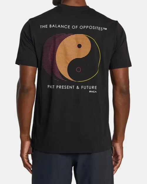 Rvca Yin Yang Pin TShirt Black SportMen Short Sleeves