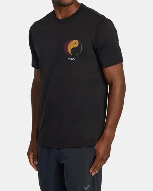 Rvca Yin Yang Pin TShirt Black SportMen Short Sleeves