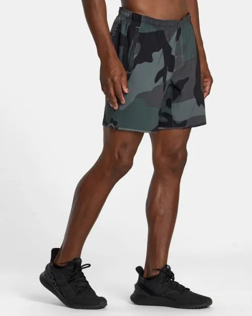 Rvca Yogger Stretch Elastic Waist Shorts 17034 Big Camo Men Athletic Shorts