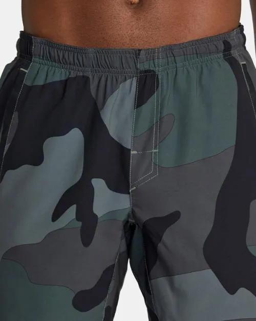 Rvca Yogger Stretch Elastic Waist Shorts 17034 Big Camo Men Athletic Shorts