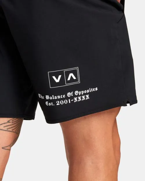 Rvca Yogger Stretch Elastic Waist Shorts 17034 Black All Brand Men Athletic Shorts