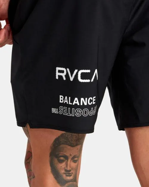 Rvca Yogger Stretch Elastic Waist Shorts 17034 Black All Brand Men Athletic Shorts