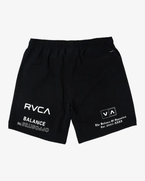 Rvca Yogger Stretch Elastic Waist Shorts 17034 Black All Brand Men Athletic Shorts