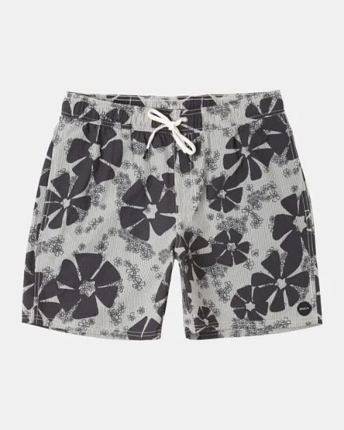 Rvca Yoyogi Seersucker Elastic Boardshorts 17034 Black Men Boardshorts