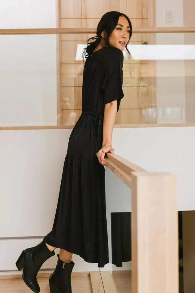 Sadie Midi Dress In Black Black Women Bohme Dresses