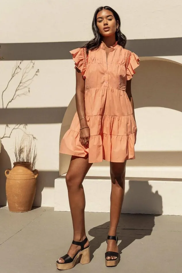 Sally Mini Dress In Orange 8211 FINAL SALE Orange Women Bohme Dresses