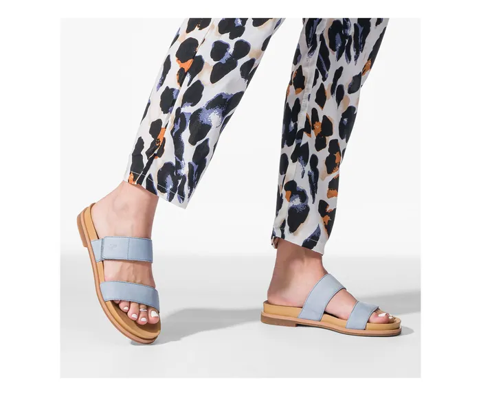 Sandals Lilly 2 Band Slide Blue Dusk Nubuck Hush Puppies Women