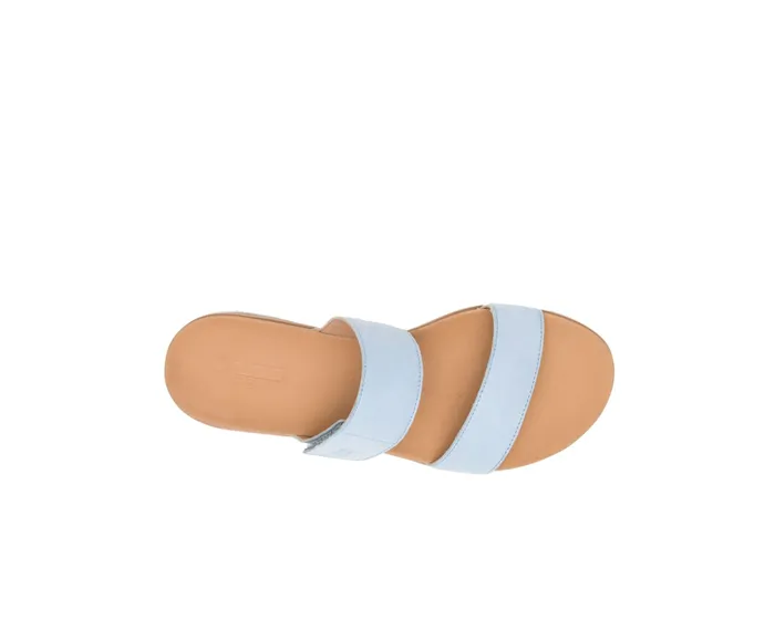 Sandals Lilly 2 Band Slide Blue Dusk Nubuck Hush Puppies Women