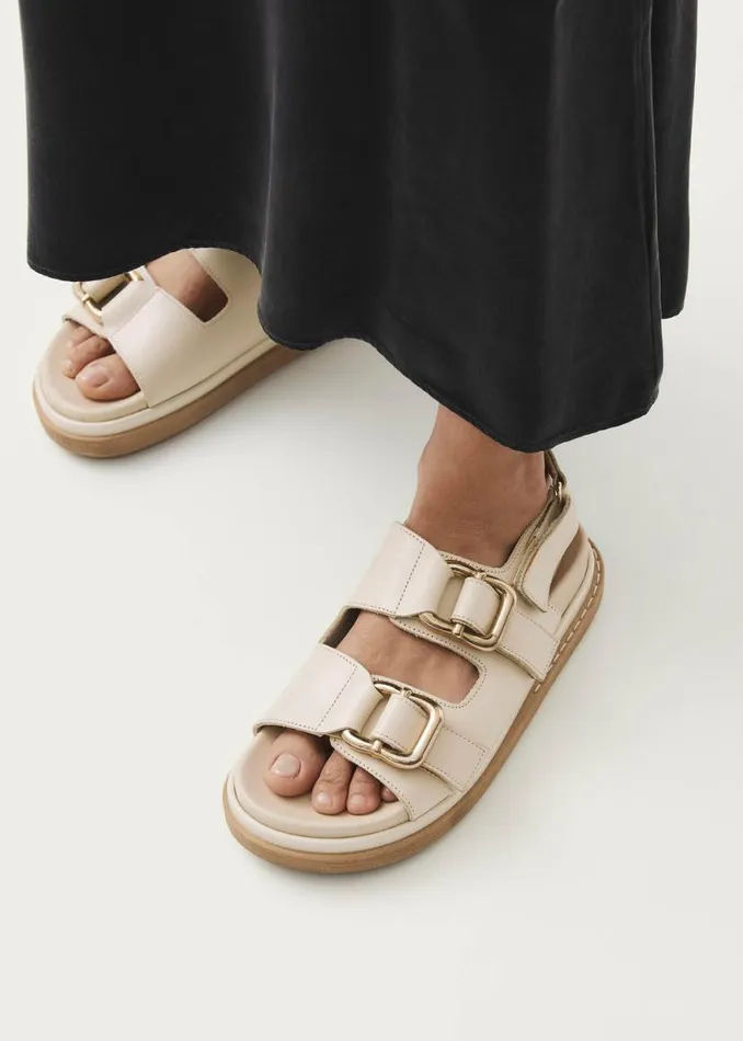 Sandals Women ALOHAS Harper Cream Leather Sandals