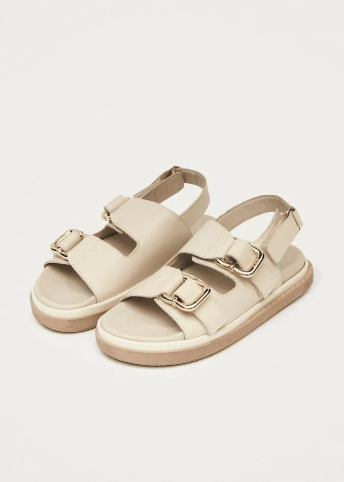 Sandals Women ALOHAS Harper Cream Leather Sandals