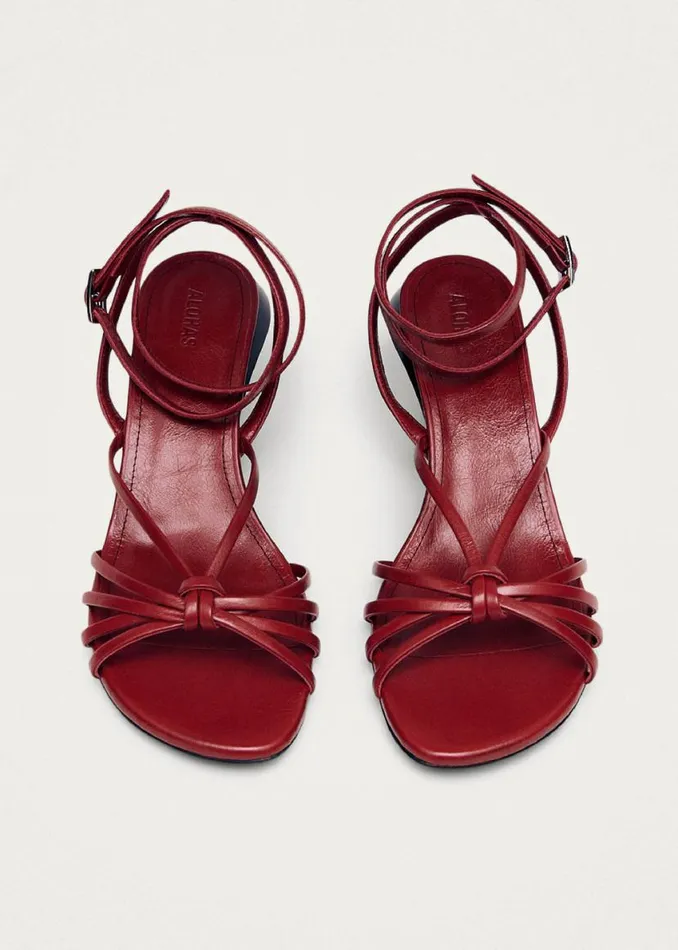 Sandals Women ALOHAS Soleia Red Leather Sandals