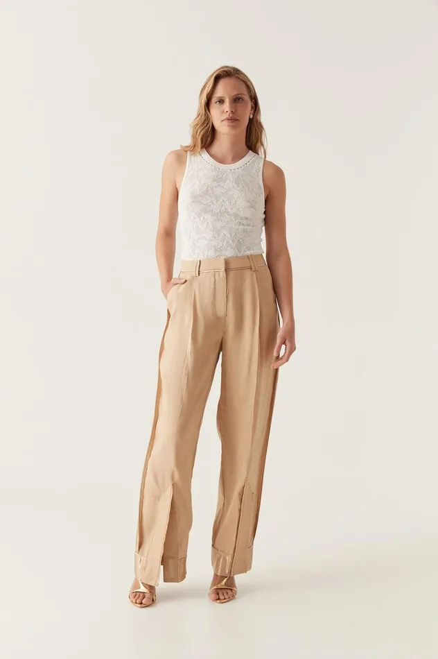 Saoirse Scoop Back Neck Top Ivory Women Aje Body 038 Crepe Knit
