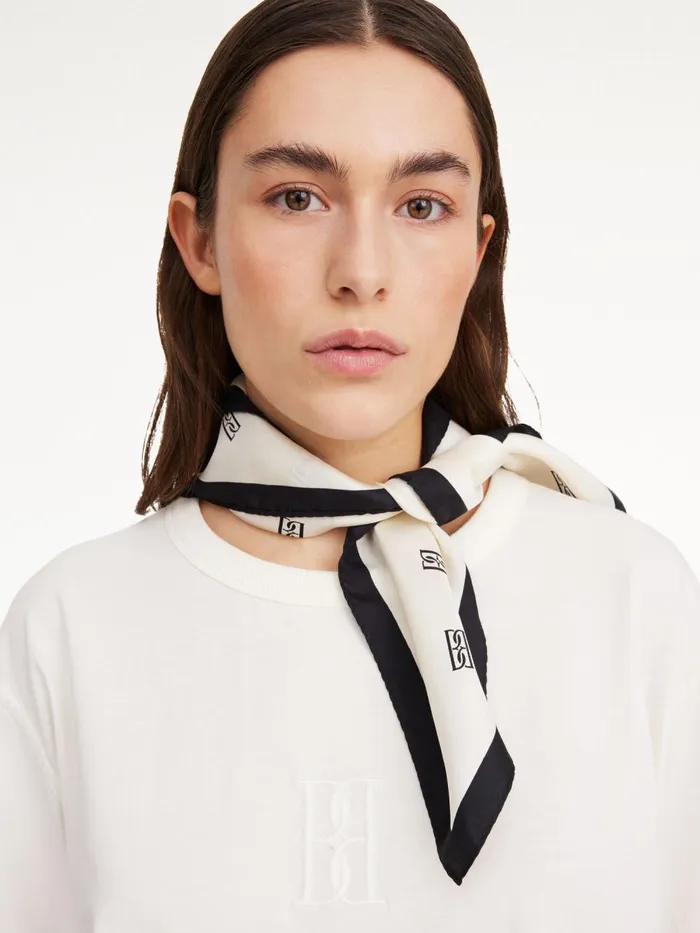 Scarves Women By Malene Birger Monnis Silk Scarf Soft White