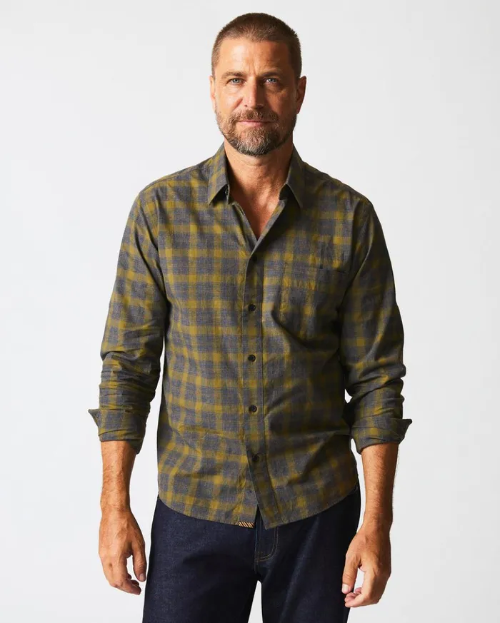 Shirting Men Billy Reid Melange Shadow Plaid Tuscumbia Shirt Greyolive