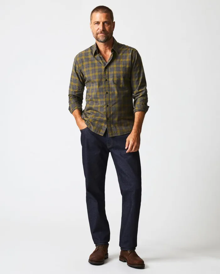 Shirting Men Billy Reid Melange Shadow Plaid Tuscumbia Shirt Greyolive