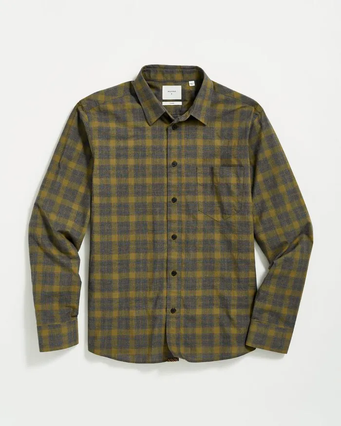 Shirting Men Billy Reid Melange Shadow Plaid Tuscumbia Shirt Greyolive