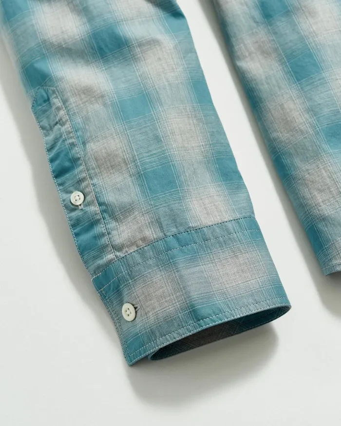 Shirting Men Billy Reid Melange Shadow Plaid Tuscumbia Shirt Greysmoke Blue