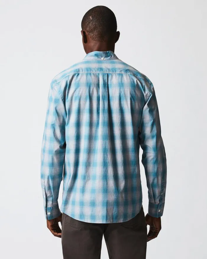 Shirting Men Billy Reid Melange Shadow Plaid Tuscumbia Shirt Greysmoke Blue