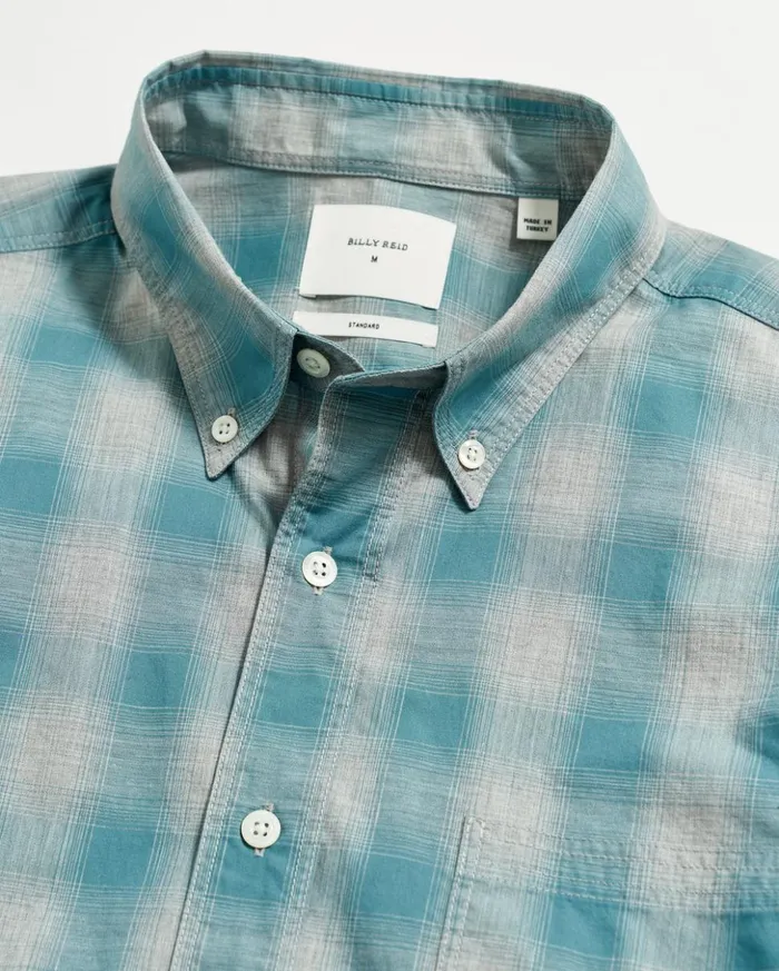 Shirting Men Billy Reid Melange Shadow Plaid Tuscumbia Shirt Greysmoke Blue