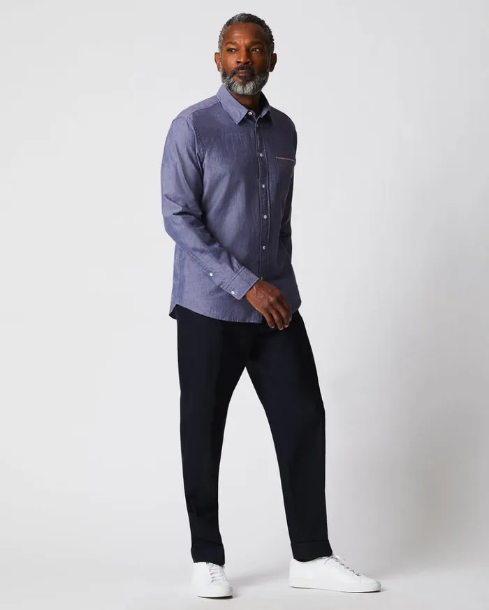Shirting Men Billy Reid Msl 1pocket Shirt Blue