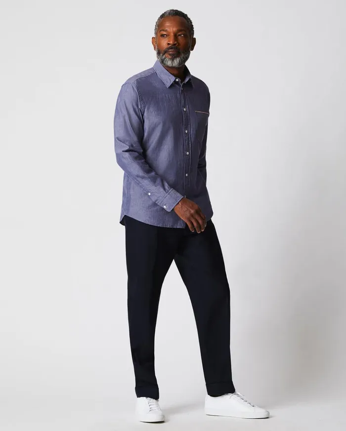 Shirting Men Billy Reid Msl 1pocket Shirt Blue