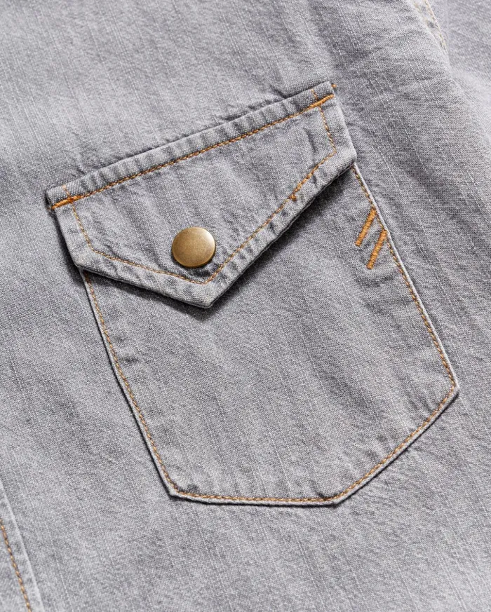 Shirting Men Billy Reid Shoals Denim Shirt Grey Wash