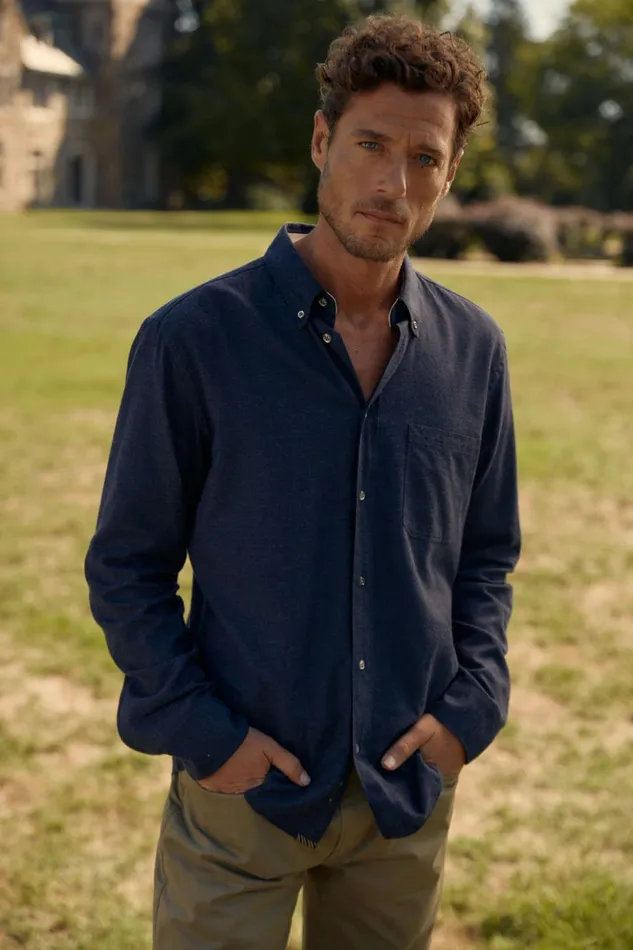 Shirting Men Billy Reid Tuscumbia Classic Shirt Navy