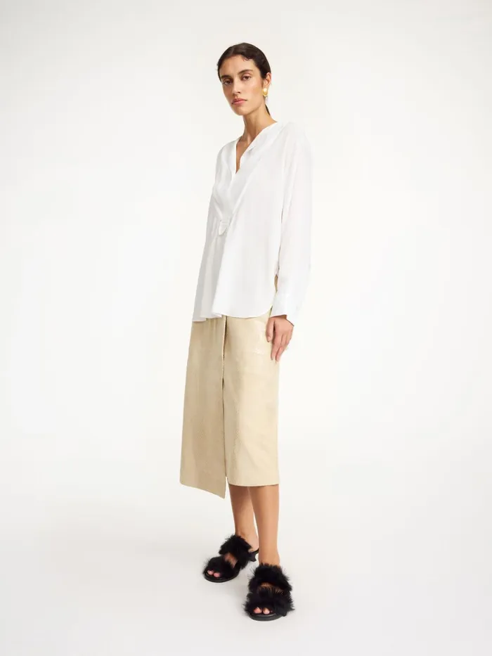 Shirts and Blouses Women By Malene Birger Fayette Silkblend Shirt Pure White