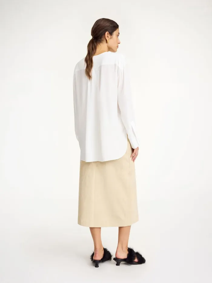 Shirts and Blouses Women By Malene Birger Fayette Silkblend Shirt Pure White Shirts and Blouses Women By Malene Birger Fayette Silkblend Shirt Pure White