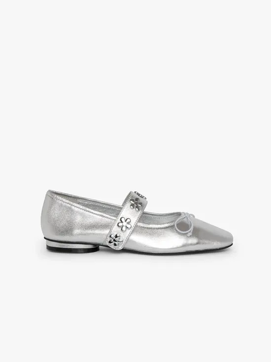 Shoes Lisa Says Gah Women Sylvie Ballet Flat Silver Shoes Lisa Says Gah Women Sylvie Ballet Flat Silver
