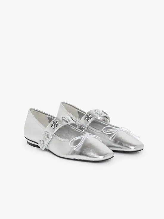 Shoes Lisa Says Gah Women Sylvie Ballet Flat Silver Shoes Lisa Says Gah Women Sylvie Ballet Flat Silver