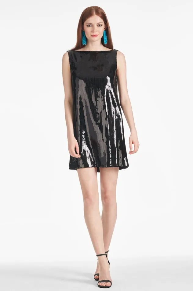 Short Women Sachin and Babi Addy Dress 8211 Black Sequins