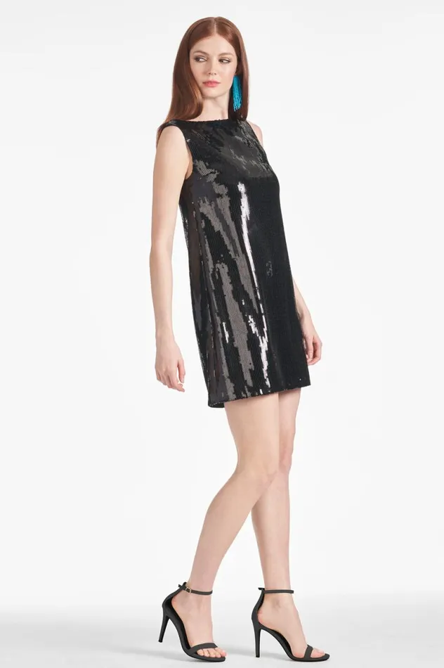 Short Women Sachin and Babi Addy Dress 8211 Black Sequins