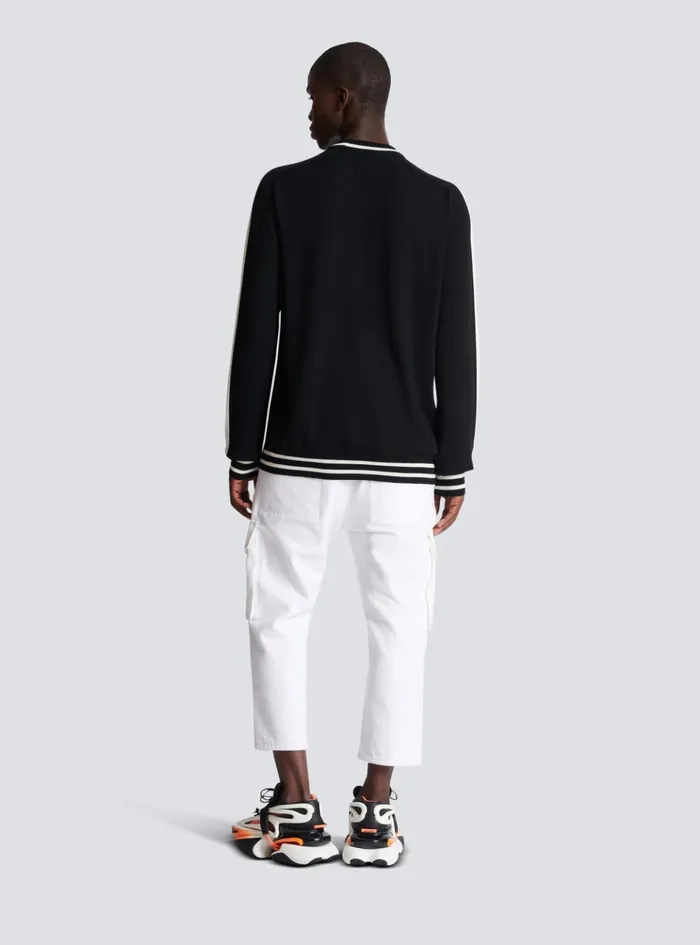 Signature Jumper Black Men Balmain Knitwear