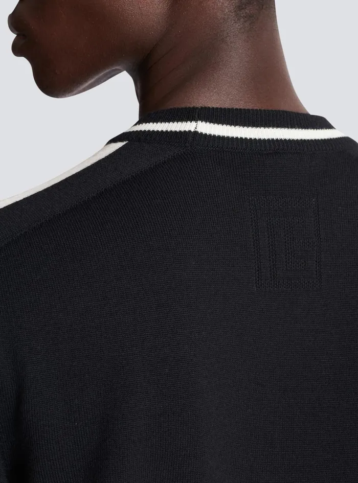 Signature Jumper Black Men Balmain Knitwear