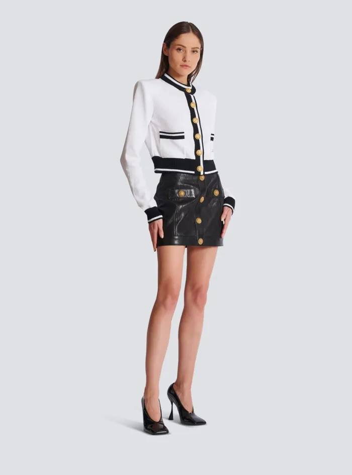 Signature Knit Cardigan White Women Balmain Knitwear