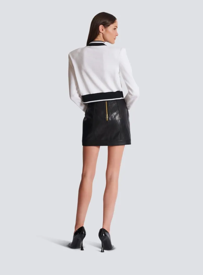 Signature Knit Cardigan White Women Balmain Knitwear