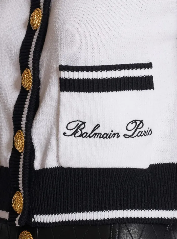 Signature Knit Cardigan White Women Balmain Knitwear