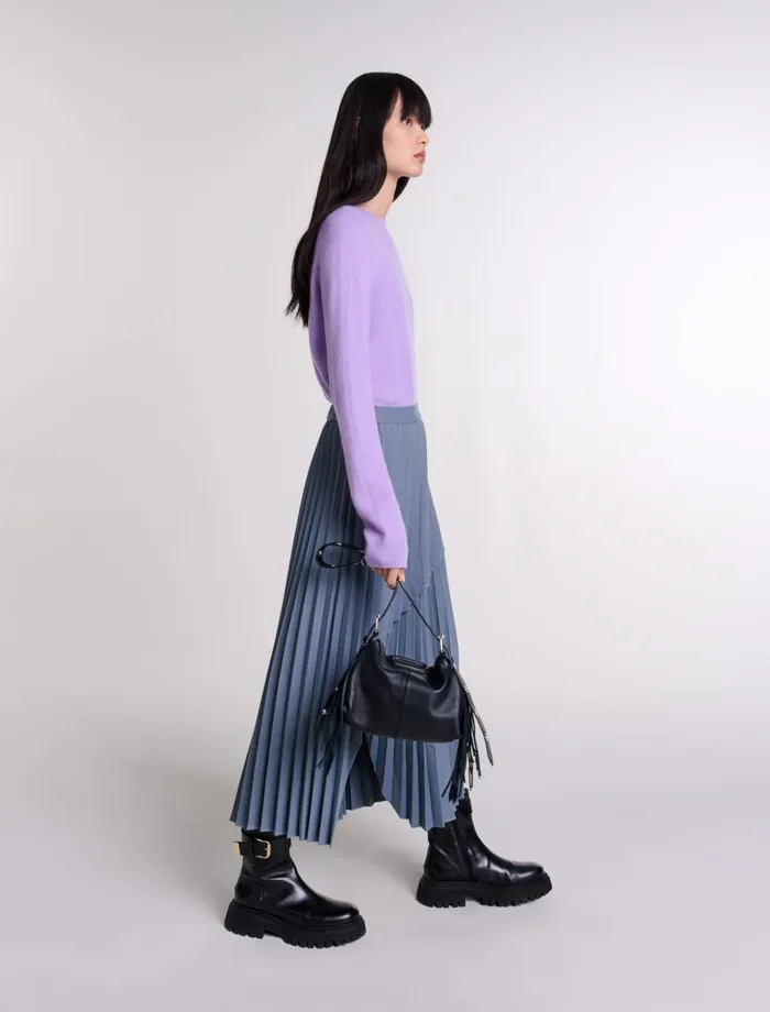 Skirts and Shorts Women Maje Asymmetrical Pleated Skirt Grey