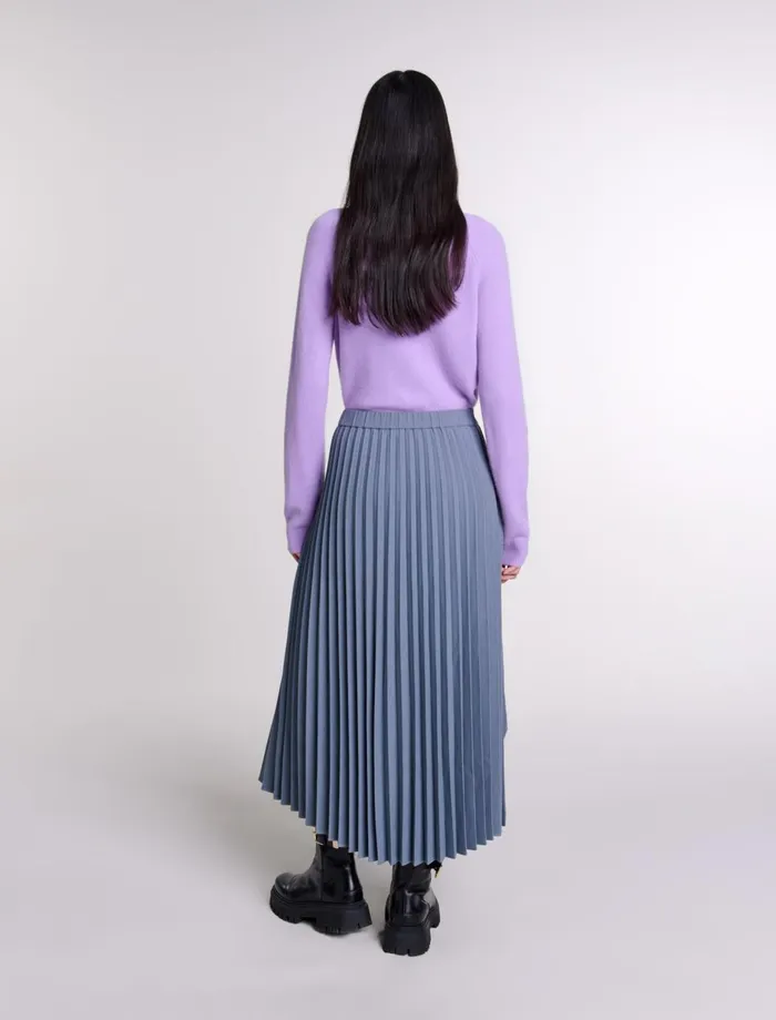 Skirts and Shorts Women Maje Asymmetrical Pleated Skirt Grey