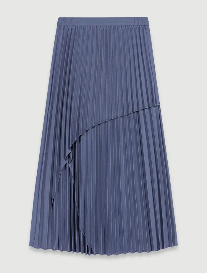 Skirts and Shorts Women Maje Asymmetrical Pleated Skirt Grey