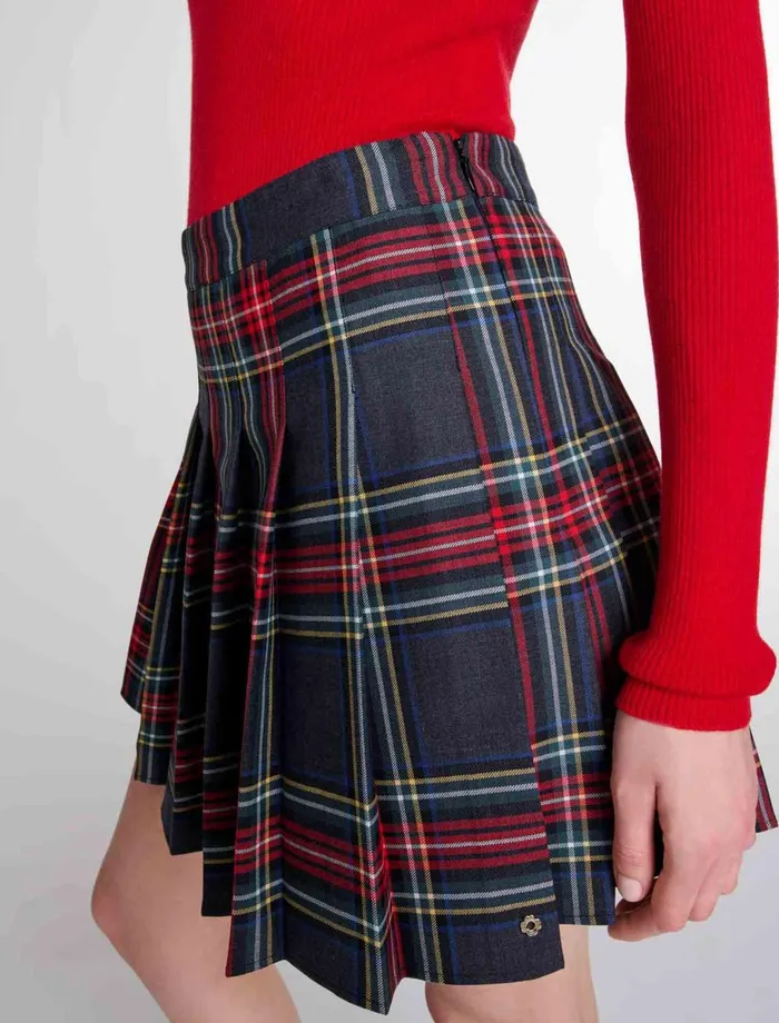 Skirts and Shorts Women Maje Short Tartan Print Skirt Red Tartan