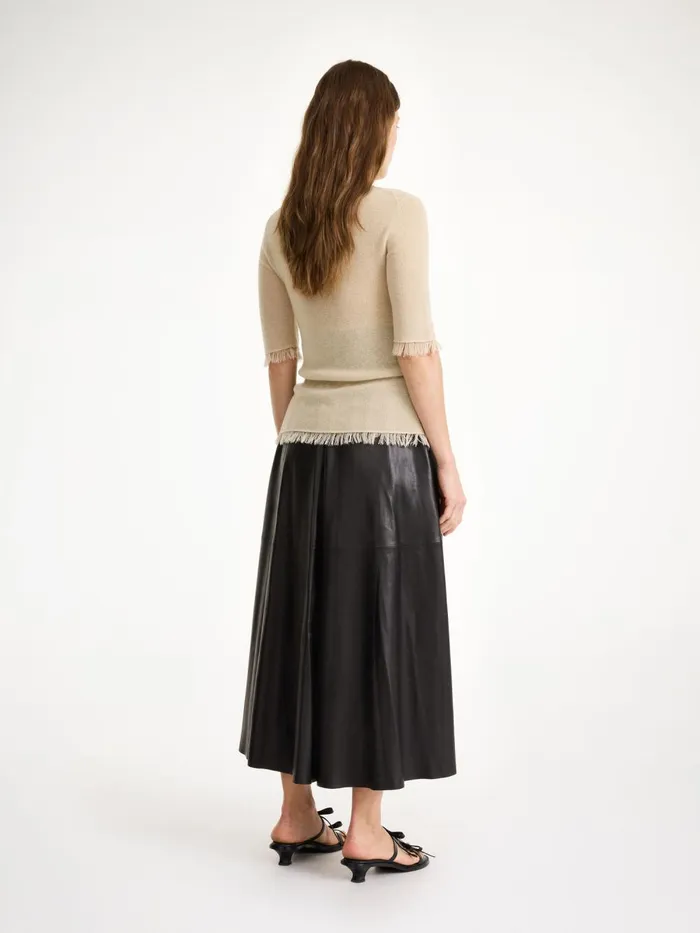 Skirts Women By Malene Birger Mivilo Midi Leather Skirt Black Skirts Women By Malene Birger Mivilo Midi Leather Skirt Black