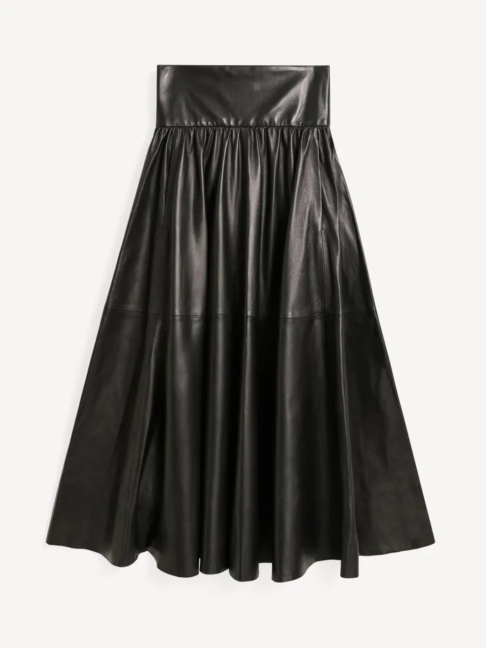 Skirts Women By Malene Birger Mivilo Midi Leather Skirt Black Skirts Women By Malene Birger Mivilo Midi Leather Skirt Black