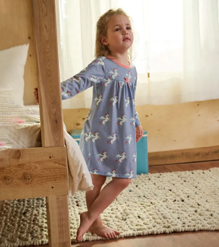 Sleepwear Girls Hatley Girls Rainbow Unicorn Long Sleeve Nightgown