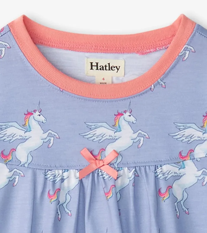 Sleepwear Girls Hatley Girls Rainbow Unicorn Long Sleeve Nightgown