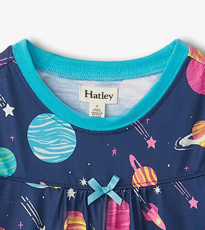 Sleepwear Girls Hatley Interstellar Long Sleeve Girls Nightgown
