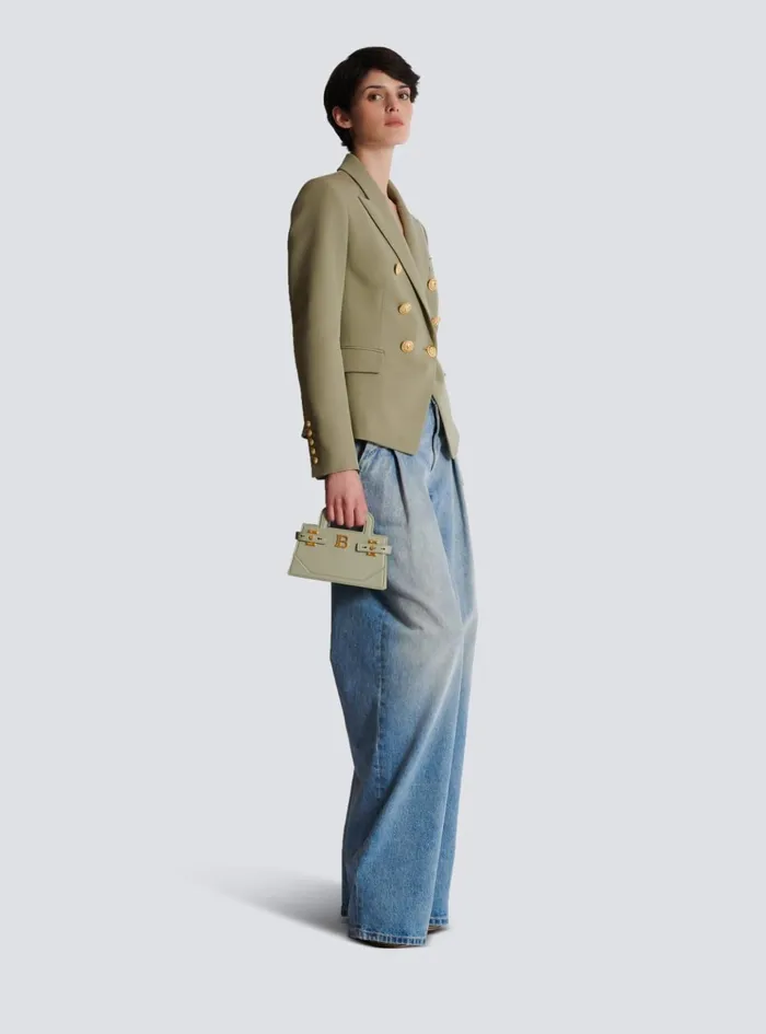 Small BBuzz Top Handle Bag In Calfskin Green Women Balmain Handbags